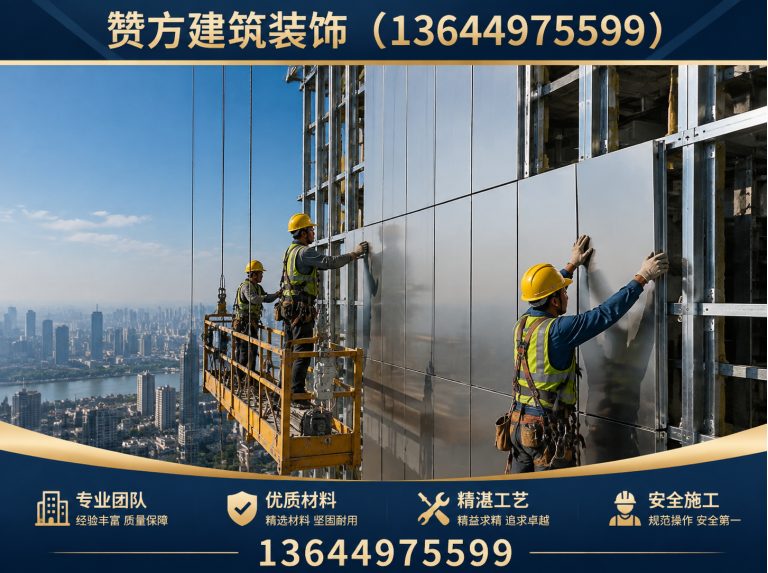 新民市金属幕墙施工展示图